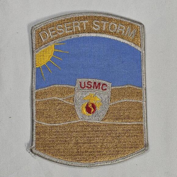 VINTAGE LARGE 5" DESERT SHIELD USMC PATCH GULF WAR US MARINE CORPS - Picture 1 of 5